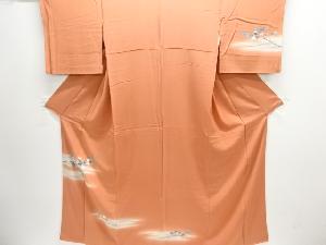 手描き友禅　霞に枝花模様訪問着